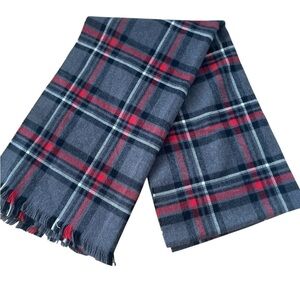 Gap Plaid Scarf with Fringe Soft Cozy